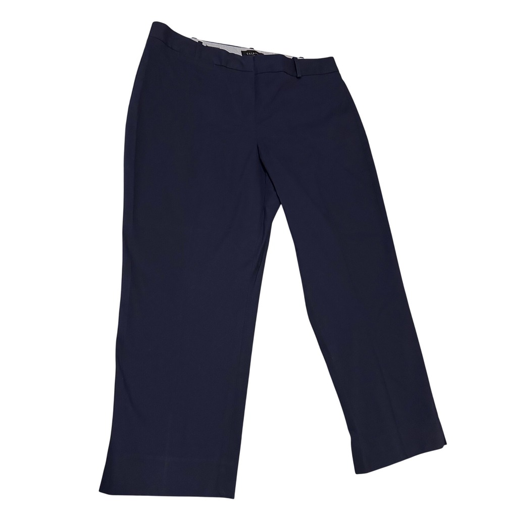 Talbots Perfect Crop Pants Womens 16 Curvy Fit Navy Blue Stretch Cotton Trousers